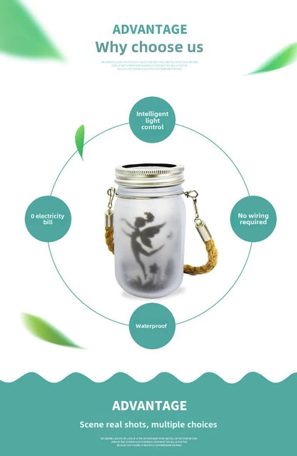 Solar Mason Jar Fairy Lights for Garden Decoration