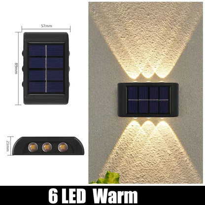 Solar Outdoor Wall Lights for Garden Decor - 6 LED Warm-1PC / 0-5W
