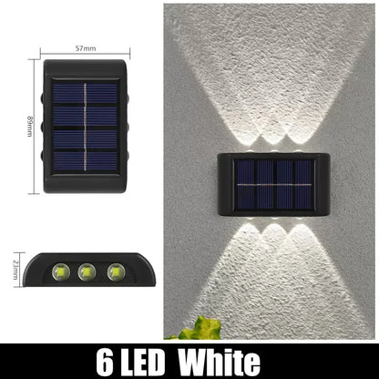 Solar Outdoor Wall Lights for Garden Decor - 6 LED White-1PC / 0-5W