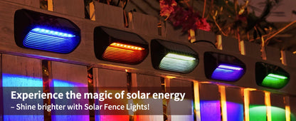 Solar-Powered Fence Lights for Yard Deck Patio