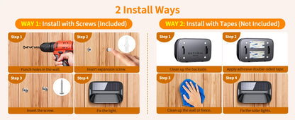 Solar-Powered Fence Lights for Yard Deck Patio