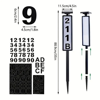 Solar Powered LED House Number Light - 1-Pack / United States