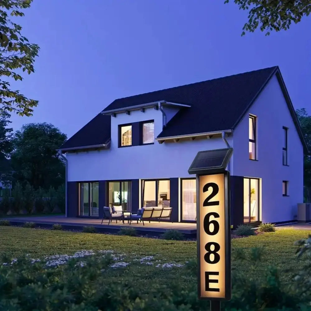 Solar Powered LED House Number Light - 1-Pack / United States