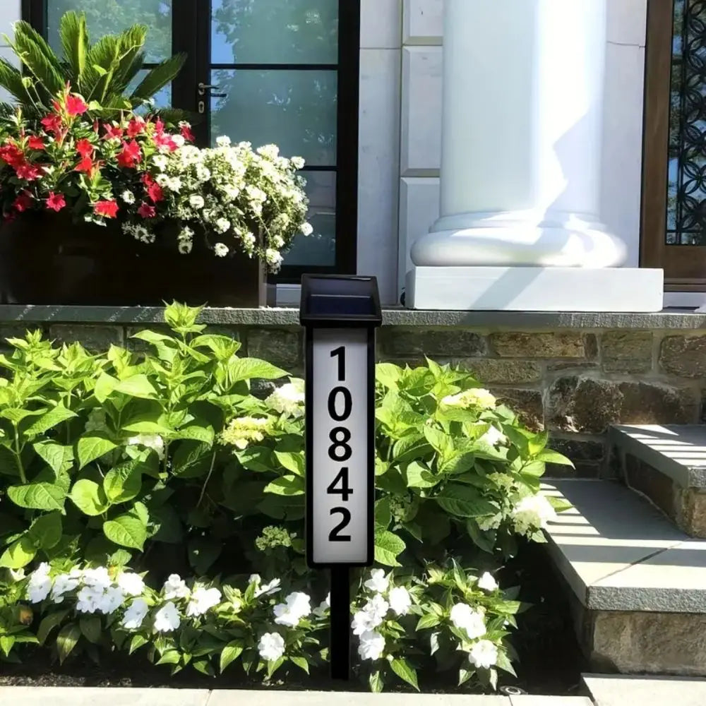 Solar Powered LED House Number Light - 1-Pack / United States