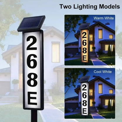 Solar Powered LED House Number Light - 1-Pack / United States
