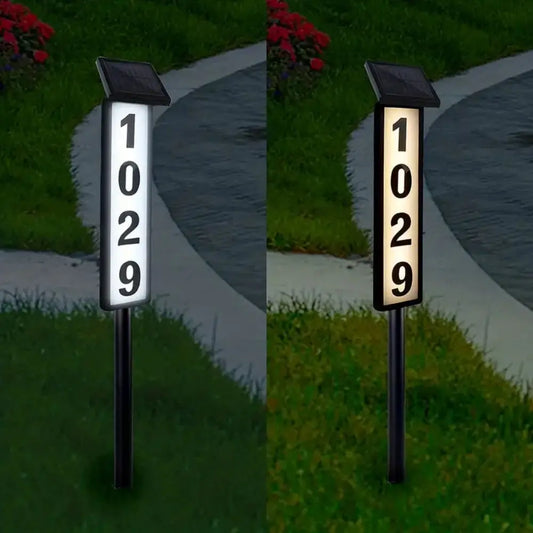 Solar Powered LED House Number Light - 1-Pack / United States