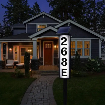 Solar Powered LED House Number Light - 1-Pack / United States