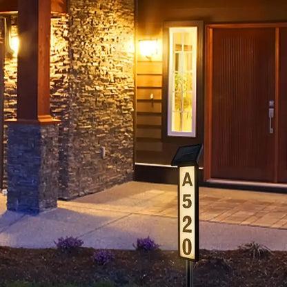 Solar Powered LED House Number Light - 1-Pack / United States