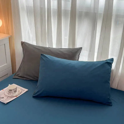 Solid Color Brush Fabric Bedding Set - 4 Pieces