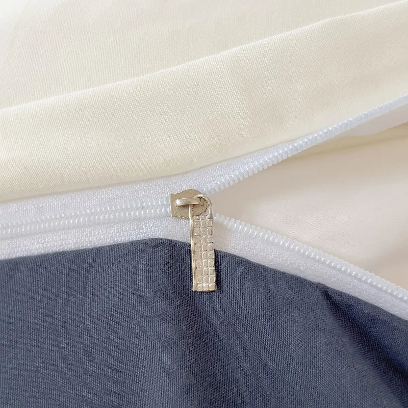 Solid Color Brush Fabric Bedding Set - 4 Pieces