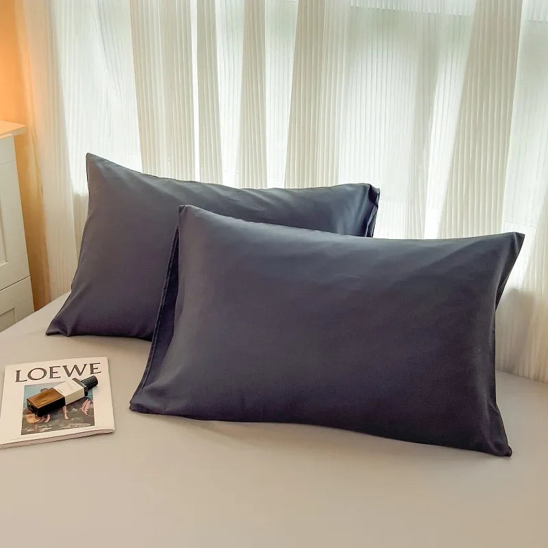 Solid Color Brush Fabric Bedding Set - 4 Pieces