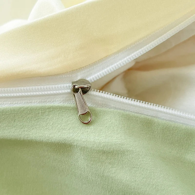 Solid Color Brush Fabric Bedding Set - 4 Pieces