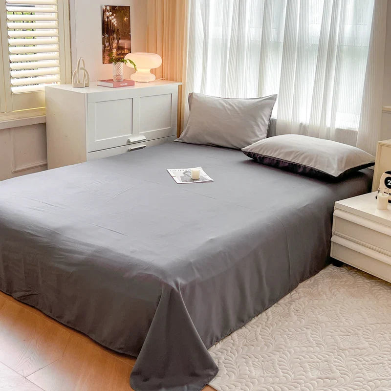 Solid Color Brush Fabric Bedding Set - 4 Pieces