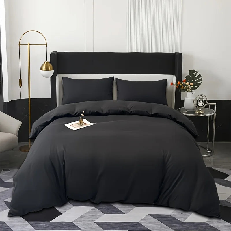 Solid Color Brushed Duvet Cover Set - hei / EUsingle135x200cm