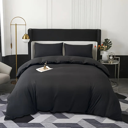 Solid Color Brushed Duvet Cover Set - hei / EUsingle135x200cm