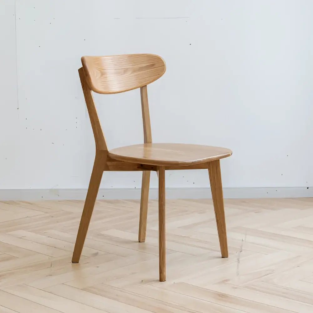 Solid oak white dining room set with comfortable seat depth - Decorbites