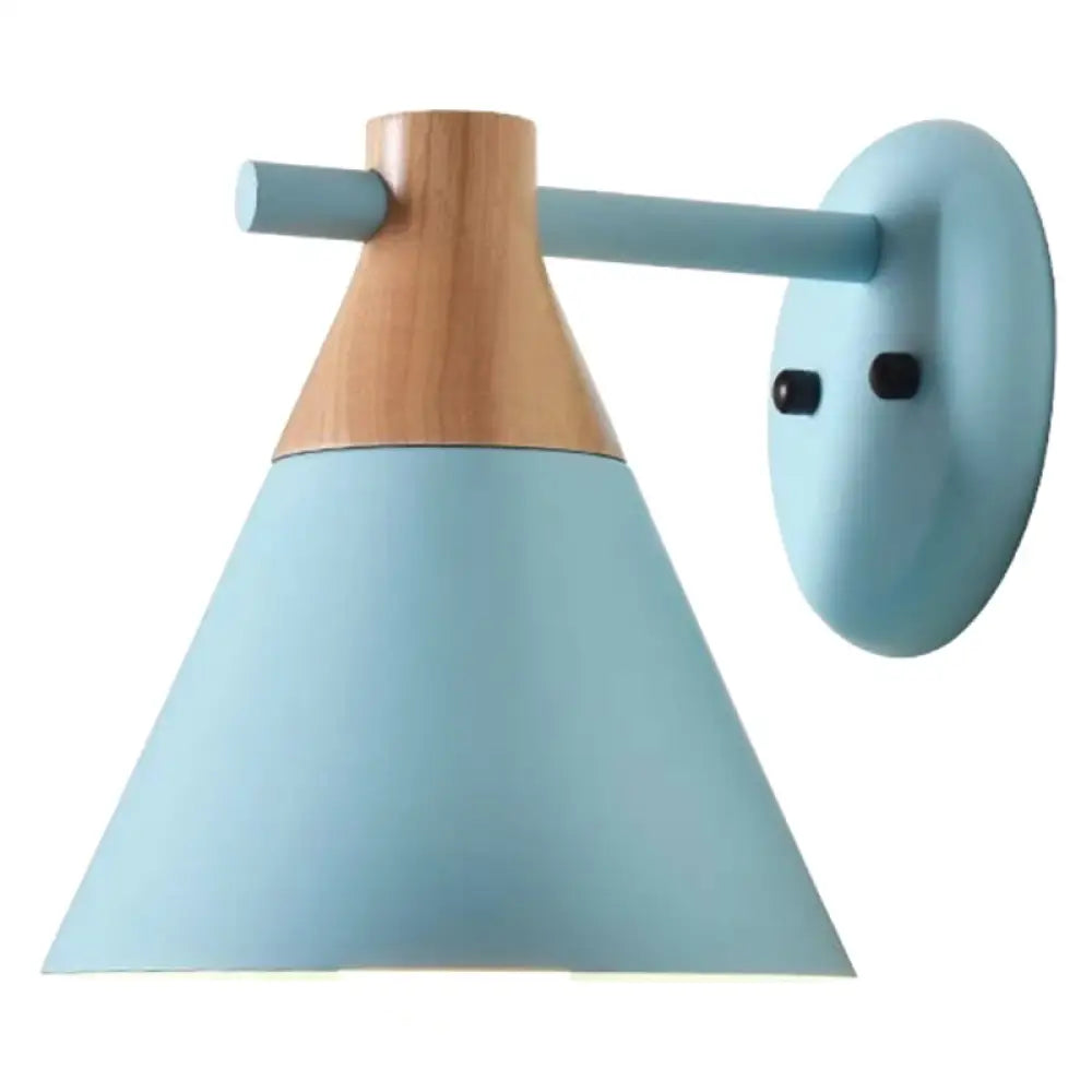DecorBites™ DecorBites™ Solid Wood Nordic Macaroon Sconce Light Fixture with Metal Wall Arm