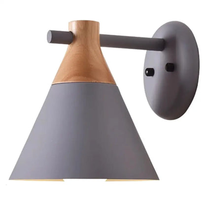 DecorBites™ DecorBites™ Solid Wood Nordic Macaroon Sconce Light Fixture with Metal Wall Arm