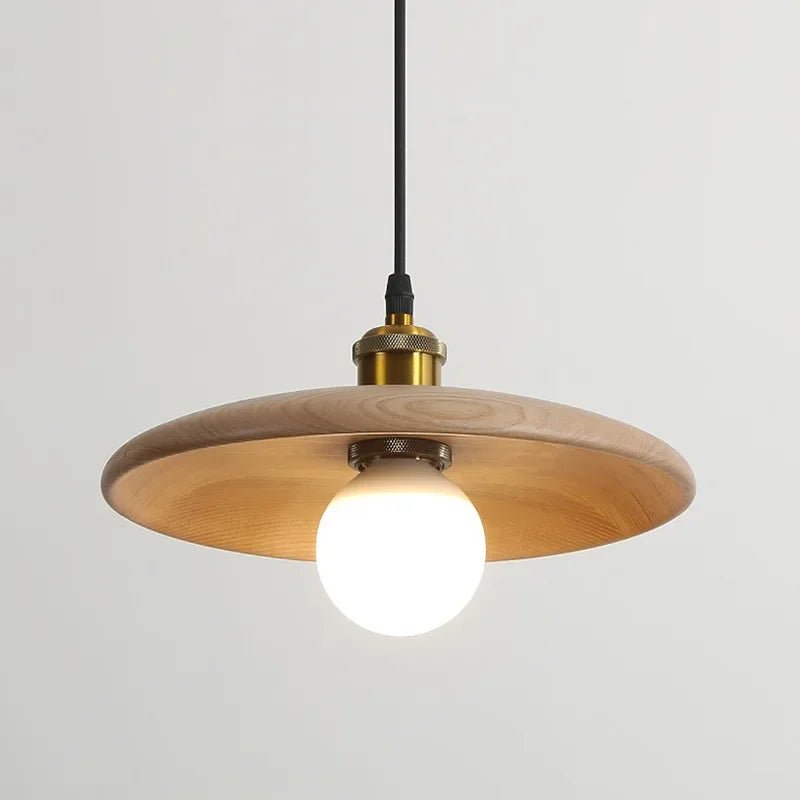 Solid Wood Pendant Light With Three-Color Dimming - Decorbites