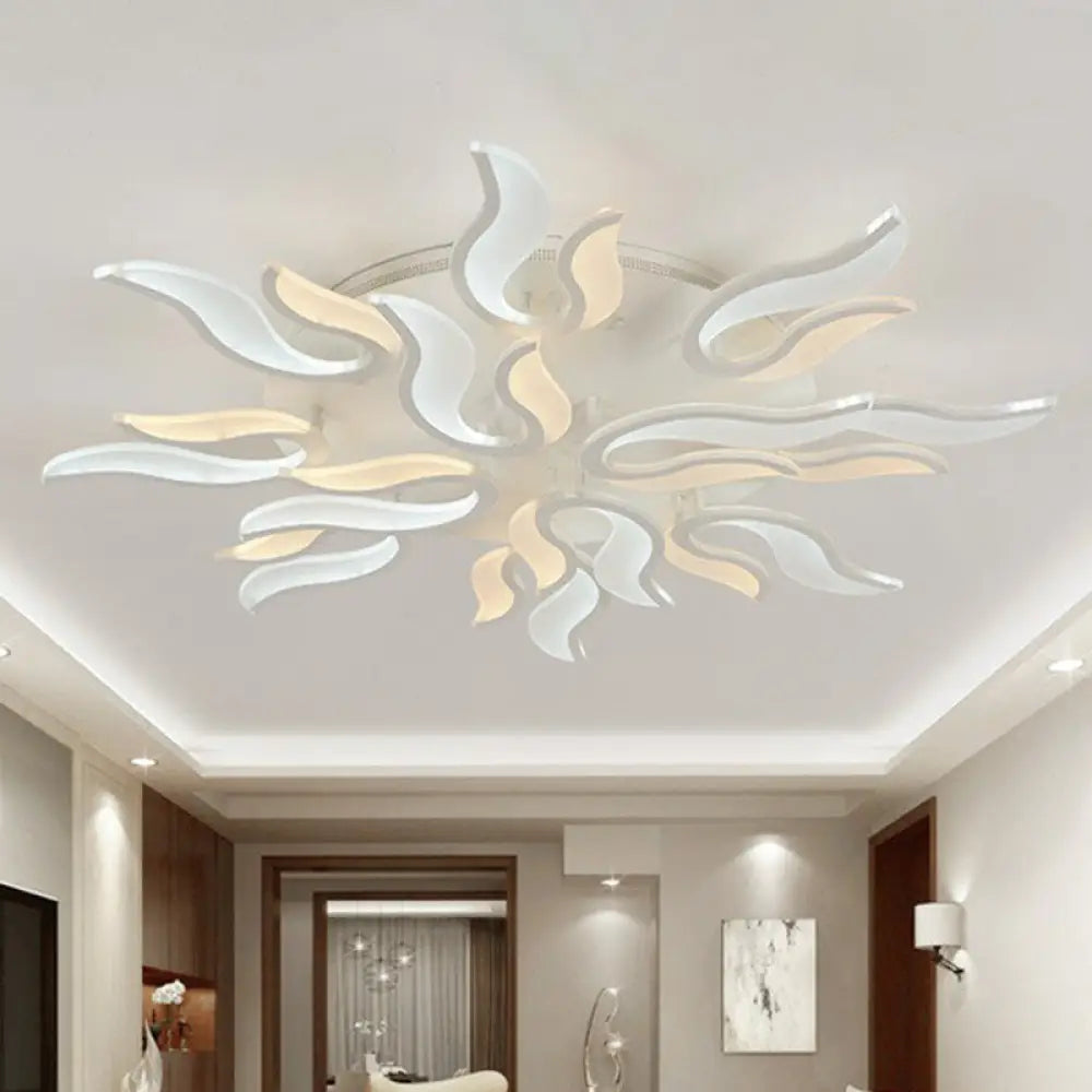 DecorBites™ DecorBites™ Spark Living Room LED Semi Flush Light - Acrylic Nordic Style Ceiling Flush Mount - White