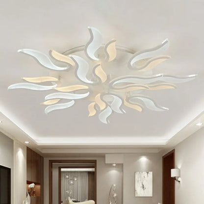 DecorBites™ DecorBites™ Spark Living Room LED Semi Flush Light - Acrylic Nordic Style Ceiling Flush Mount - White