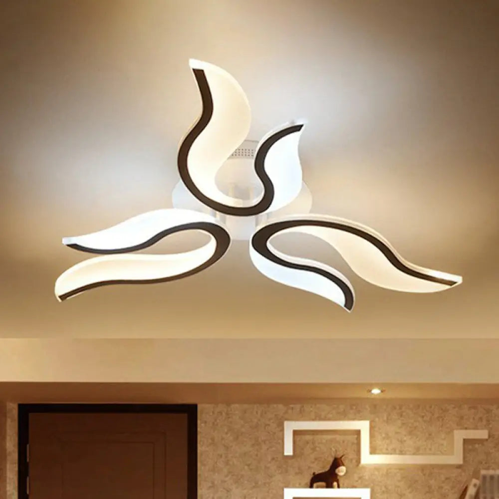 DecorBites™ DecorBites™ Spark Living Room LED Semi Flush Light - Acrylic Nordic Style Ceiling Flush Mount - White