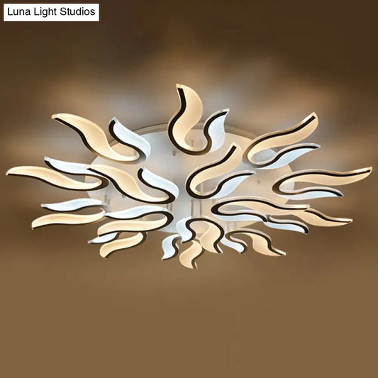 DecorBites™ DecorBites™ Spark Living Room LED Semi Flush Light - Acrylic Nordic Style Ceiling Flush Mount - White
