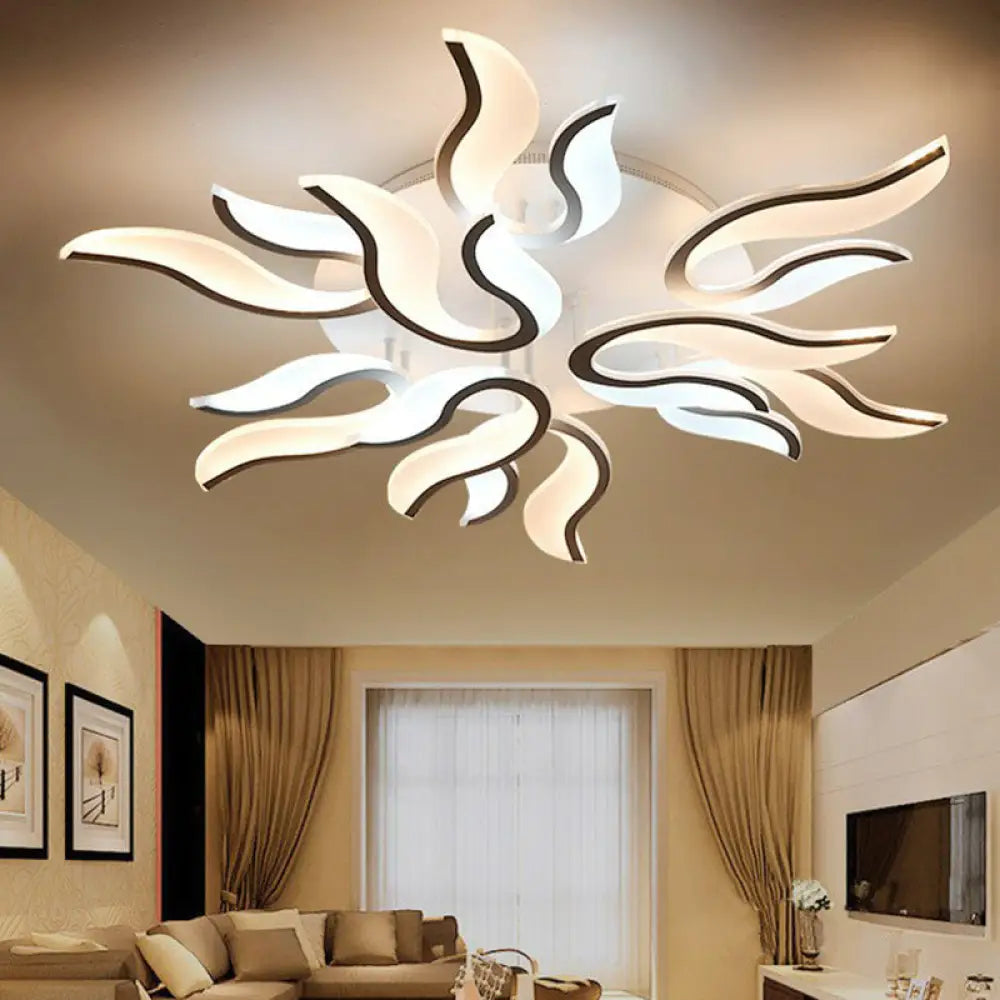 DecorBites™ DecorBites™ Spark Living Room LED Semi Flush Light - Acrylic Nordic Style Ceiling Flush Mount - White