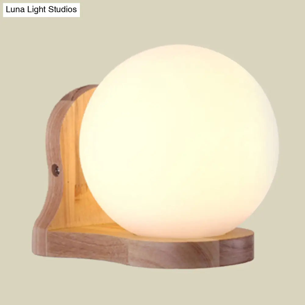 DecorBites™ DecorBites™ Sphere Sconce Lighting: Elegant Balcony Study Room Milk Glass Wall Lamp