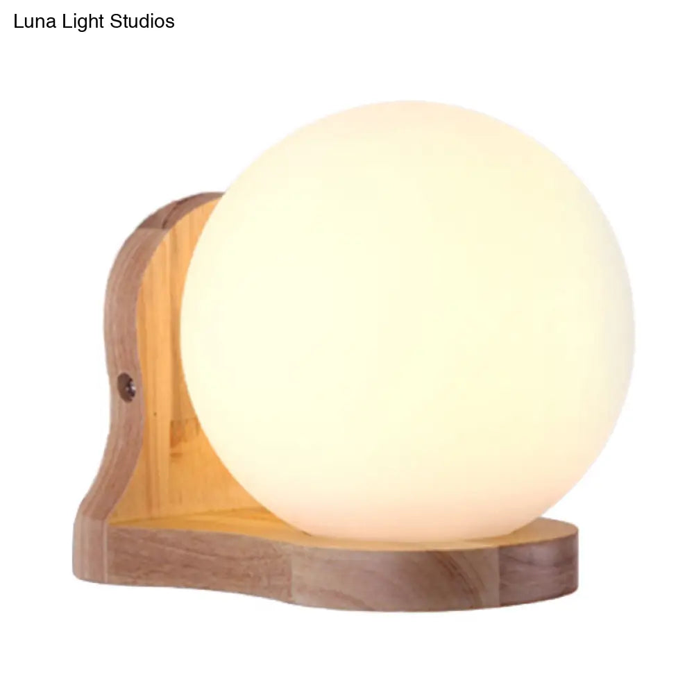 DecorBites™ DecorBites™ Sphere Sconce Lighting: Elegant Balcony Study Room Milk Glass Wall Lamp