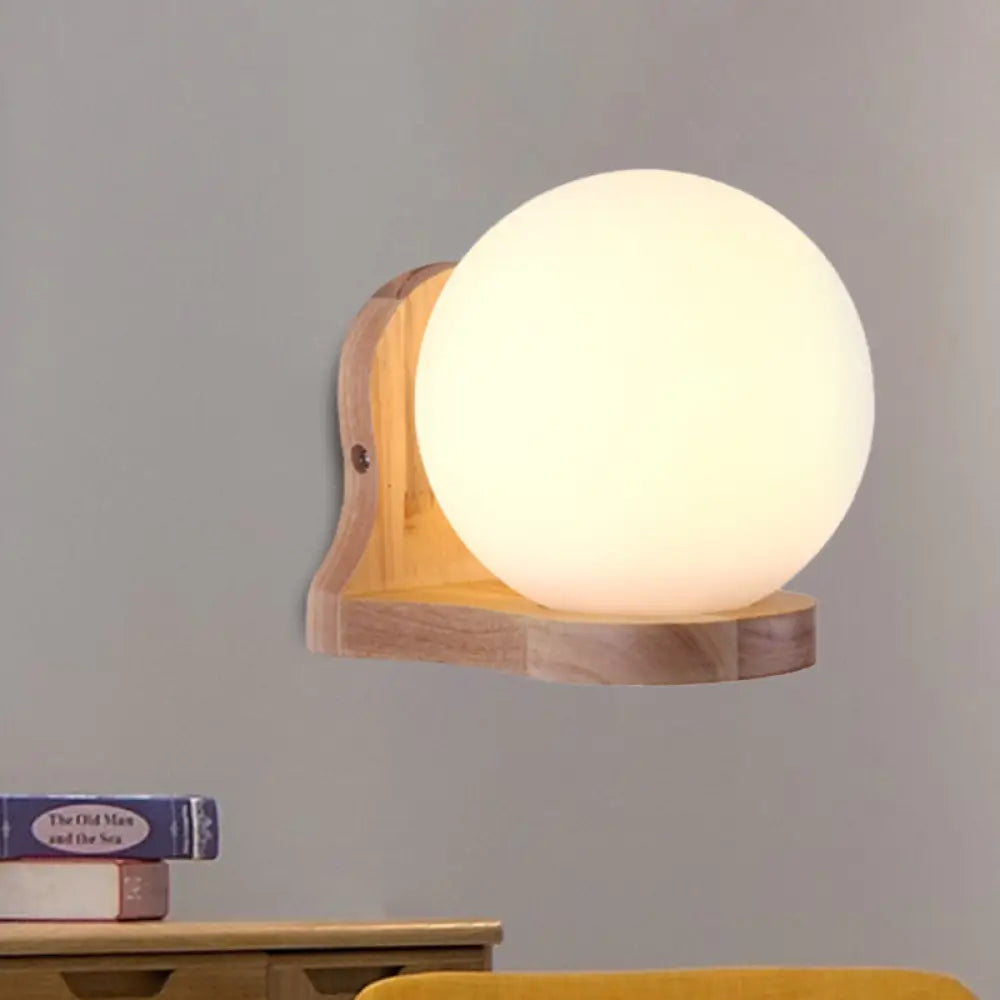 DecorBites™ DecorBites™ Sphere Sconce Lighting: Elegant Balcony Study Room Milk Glass Wall Lamp