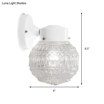 DecorBites™ DecorBites™ Spherical Black/White Modernist Wall Lamp with Lattice Glass for Reading Room