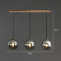 Spherical Multi-Glass Ceiling Lamp with 3 Lights for Modern Dining Room Suspension