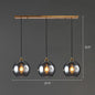 Spherical Multi-Glass Ceiling Lamp with 3 Lights for Modern Dining Room Suspension