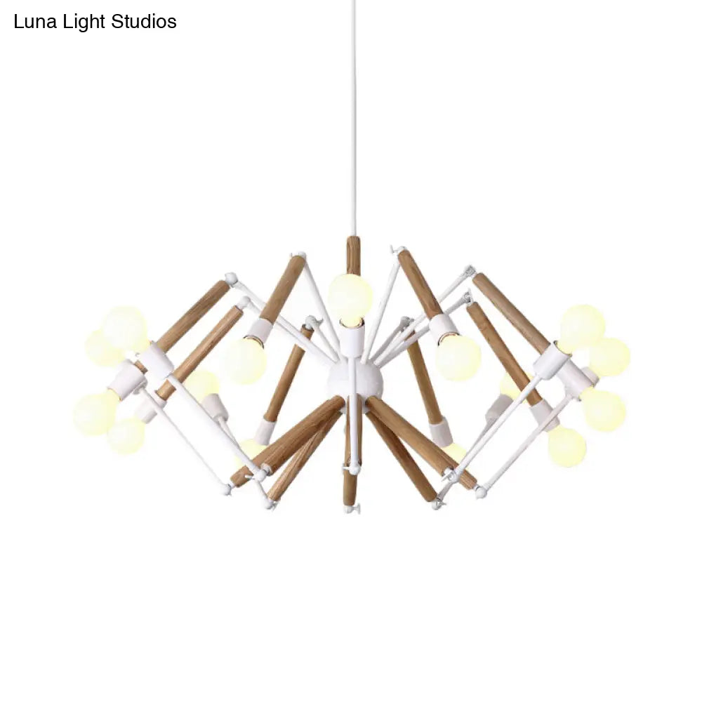 Spider Shape Suspension Light - Contemporary Metal Chandelier for Living Room (8/10/12/16-Head) - Black/White