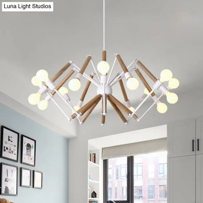 Spider Shape Suspension Light - Contemporary Metal Chandelier for Living Room (8/10/12/16-Head) - Black/White