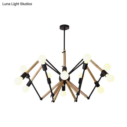 Spider Shape Suspension Light - Contemporary Metal Chandelier for Living Room (8/10/12/16-Head) - Black/White