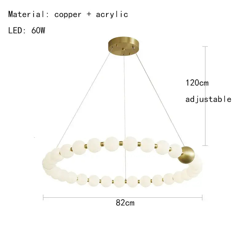 Spiral decorbites brass led chandelier with frosted acrylic beads and brass finish for dining room lighting decorbites brass led