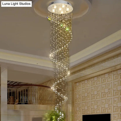 DecorBites™ DecorBites™ Spiral Cut Crystal Flushmount Ceiling Light in Stainless Steel for Modern Living Room - 1/3/6 Head Options
