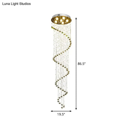 DecorBites™ DecorBites™ Spiral Cut Crystal Flushmount Ceiling Light in Stainless Steel for Modern Living Room - 1/3/6 Head Options