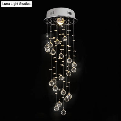 DecorBites™ DecorBites™ Spiral Cut Crystal Flushmount Ceiling Light in Stainless Steel for Modern Living Room - 1/3/6 Head Options