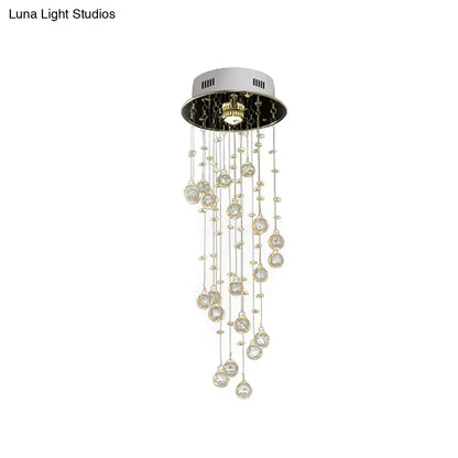 DecorBites™ DecorBites™ Spiral Cut Crystal Flushmount Ceiling Light in Stainless Steel for Modern Living Room - 1/3/6 Head Options