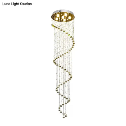 DecorBites™ DecorBites™ Spiral Cut Crystal Flushmount Ceiling Light in Stainless Steel for Modern Living Room - 1/3/6 Head Options