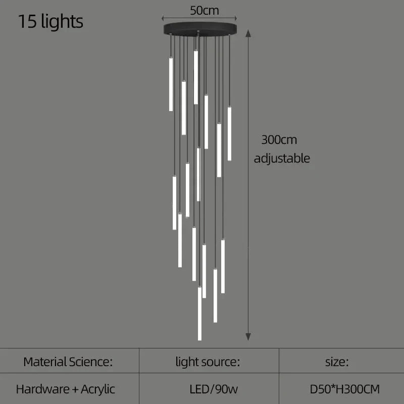 Spiral LED Ceiling Chandelier for Modern Home - Chandelier