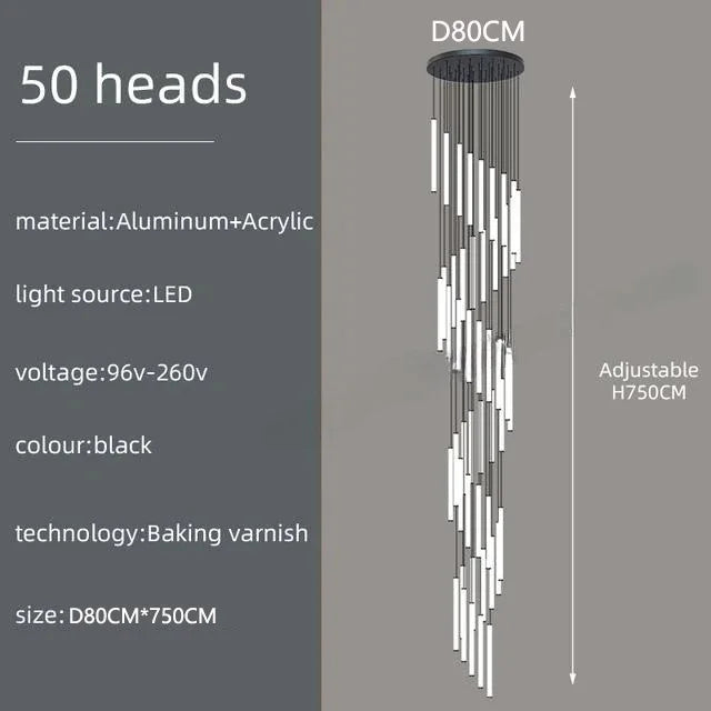 Spiral LED Ceiling Chandelier for Modern Home - Chandelier