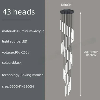 Spiral LED Chandelier for Modern Home - Chandelier