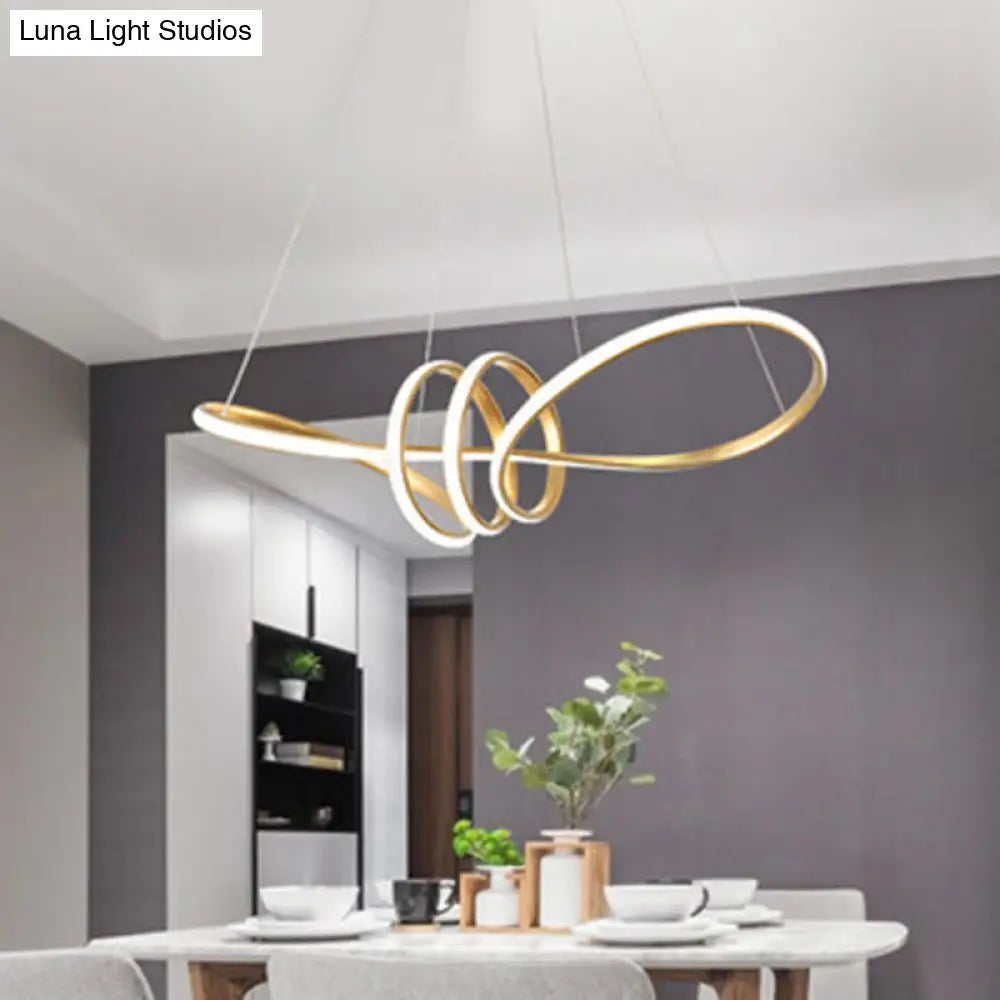 Spiral Metal Chandelier Pendant Light for Modern Living Room