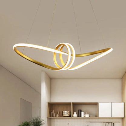 Spiral Metal Chandelier Pendant Light for Modern Living Room