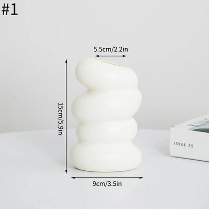 Spiral White Vase for Home Decoration - white - Vase