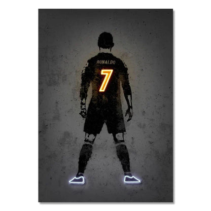 ’Sports Stars Neon Wall Art Print’